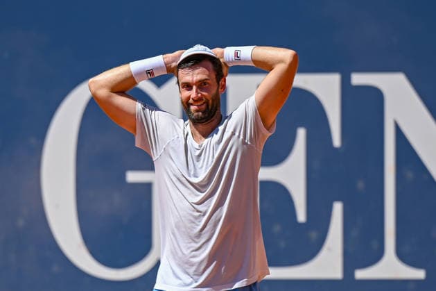 TENNIS - ATP, Tennis Herren Generali Open 2026 KITZBUEHEL,AUSTRIA,25.JUL.26 - TENNIS - ATP World Tour, Generali Open. Image shows the rejoicing of Quentin Halys (FRA).  GEPAxpictures xDanielxSchoenherr