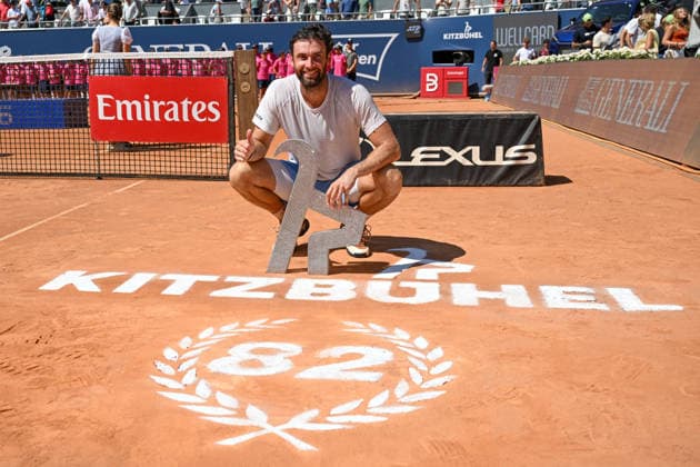 TENNIS - ATP, Tennis Herren Generali Open 2026 KITZBUEHEL,AUSTRIA,25.JUL.26 - TENNIS - ATP World Tour, Generali Open. Image shows Quentin Halys (FRA); keywords: award ceremony.  GEPAxpictures xDanielxSchoenherr