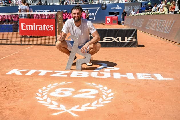 TENNIS - ATP, Tennis Herren Generali Open 2026 KITZBUEHEL,AUSTRIA,25.JUL.26 - TENNIS - ATP World Tour, Generali Open. Image shows Quentin Halys (FRA); keywords: award ceremony.  GEPAxpictures xDanielxSchoenherr