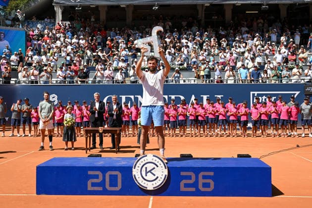 TENNIS - ATP, Tennis Herren Generali Open 2026 KITZBUEHEL,AUSTRIA,25.JUL.26 - TENNIS - ATP World Tour, Generali Open. Image shows Quentin Halys (FRA); keywords: award ceremony.  GEPAxpictures xDanielxSchoenherr
