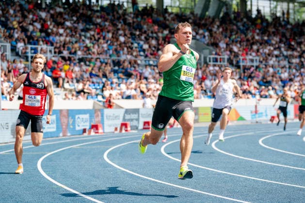 Wattenscheid, 25.07.2026, Leichathletik, Deutsche Meisterschaften, Halbfinale, 400m Jean Paul Bredau (GER, VfL Wolfsburg) beim Halbfinallauf über 400m Bochum-Wattenscheid Lohrheidestadion NRW Germany *** Wattenscheid, July 25, 2026, Track and Field, German Championships, Semifinals, 400m: Jean Paul Bredau (GER), VfL Wolfsburg, in the 400m semifinal at Lohrheidestadion in Bochum-Wattenscheid, North Rhine-Westphalia, Germany