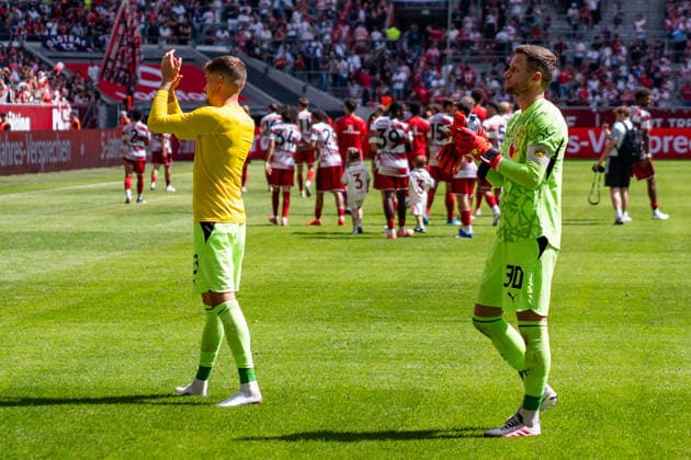 Testspiel, Bundesliga, Fortuna Düsseldorf vs. Borussia Dortmund, 25.07.2026 in der Merkur Arena Alexander Meyer Patrick Drewes *** Exhibition Match, Bundesliga, Fortuna Düsseldorf vs. Borussia Dortmund, July 25, 2026, at Merkur Arena; Alexander Meyer, Patrick Drewes Copyright: xBahhoxKarax