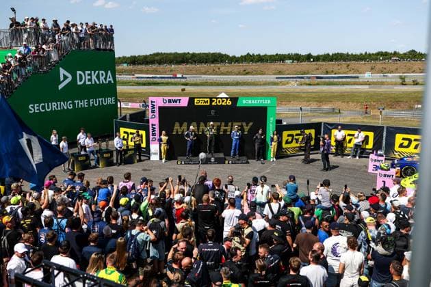 DTM, 9. + 10. Rennen Oschersleben 2026 91 Porsche 911 GT3 R (992), Manthey: Thomas Preining, 80 Mercedes-AMG GT3 EVO, Winward Racing: Maro Engel, 130 Lamborghini Temerario GT3, ABT Sportsline: Luca Engstler: - picture by Gruppe C Photography Oschersleben Motorsportarena Oschersleben Deutschland Copyright: xGruppexCxPhotographyx