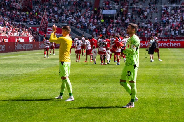 Testspiel, Bundesliga, Fortuna Düsseldorf vs. Borussia Dortmund, 25.07.2026 in der Merkur Arena Alexander Meyer Patrick Drewes *** Exhibition Match, Bundesliga, Fortuna Düsseldorf vs. Borussia Dortmund, July 25, 2026, at the Merkur Arena; Alexander Meyer, Patrick Drewes Copyright: xBahhoxKarax