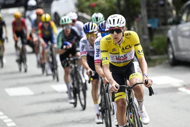 Slovenian Tadej Pogacar of UAE Team Emirates XRG pictured in action during stage 20 of the 2026 Tour de France cycling race, a stage of 171km Le Bourg d Oisans to Alpe d Huez, on Saturday 25 July 2026. The 113th edition of the Tour de France starts on Saturday 4 July in Barcelona, Spain, and will finish in Paris, France on the 26th of July. JASPERxJACOBS  x182007616x