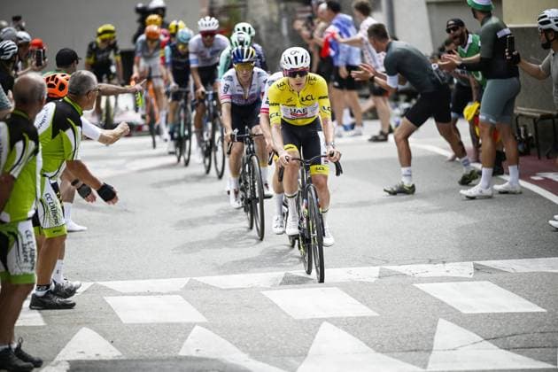 Slovenian Tadej Pogacar of UAE Team Emirates XRG pictured in action during stage 20 of the 2026 Tour de France cycling race, a stage of 171km Le Bourg d Oisans to Alpe d Huez, on Saturday 25 July 2026. The 113th edition of the Tour de France starts on Saturday 4 July in Barcelona, Spain, and will finish in Paris, France on the 26th of July. JASPERxJACOBS  x182007617x