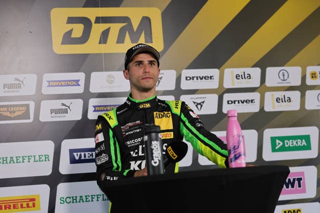 press conference, PK, Pressekonferenz after the race, Thomas Preining (A Manthey, 91), Porsche 911 GT3 R Evo, Lamborghini Temerario GT3, DTM (German Touring Car Championship) - Round 5 - Race 1, Motorsportarena Oschersleben on 25.07.2026. Sachsen-Anhalt Deutschland Copyright: xO.Franke,xSportblen.dex