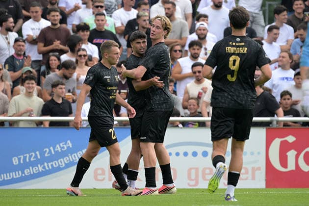 Tor,Torjubel zum 3:1 der durch das Tor von Nico Tadic (FC 08 Villingen, 08) FC 08 Villingen vs. Delay Sports Berlin , Fussball, Vorbereitung, Testspiel, Saison 2026 2027, 25.07.2026 FC 08 Villingen vs. Delay Sports Berlin , Fussball, Vorbereitung, Testspiel, Saison 2026 2027, 25.07.2026 Villingen *** Goal, goal celebration for the 3-1 score following Nico Tadic s goal for FC 08 Villingen, FC 08 Villingen vs. Delay Sports Berlin, soccer, preseason, friendly match, 2026–2027 season, July 25, 2026, FC 08 Villingen vs. Delay Sports Berlin, soccer, preseason, friendly match, 2026–2027 season, July 25, 2026, Villingen Copyright: xEibner-Pressefotox EP_TBR