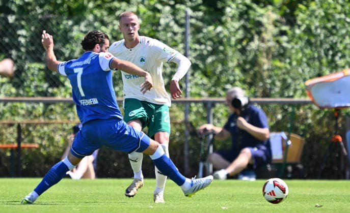 25.07.2026 - Fussball - Saison 2026 2027 - Testspiel Freundschaftsspiel Vorbereitungsspiel - TSG 1899 Hoffenheim - SpVgg Greuther Fürth ( Kleeblatt ) - - Sportfoto Zink - xwoxzix - regulations prohibit any use of photographs as image sequences and or quasi-video - only for editorial use - Leon Avdullahu (7, TSG 1899 Hoffenheim ) Brynjar Ingi Bjarnason (25, SpVgg Greuther Fürth ) *** July 25, 2026 Soccer Season 2026–2027 Exhibition Match Friendly Match Preseason Match TSG 1899 Hoffenheim SpVgg Greuther Fürth Kleeblatt Sports Photo Zink xwoxzix Regulations prohibit any use of photographs as image sequences and or quasi-video For editorial use only. Leon Avdullahu, 7, TSG 1899 Hoffenheim; Brynjar Ingi Bjarnason, 25, SpVgg Greuther Fürth