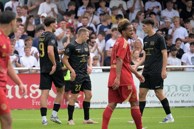 jubeln ueber das Tor zum 4:1 durch Dominik Emminger (FC 08 Villingen, 09) FC 08 Villingen vs. Delay Sports Berlin , Fussball, Vorbereitung, Testspiel, Saison 2026 2027, 25.07.2026 FC 08 Villingen vs. Delay Sports Berlin , Fussball, Vorbereitung, Testspiel, Saison 2026 2027, 25.07.2026 Villingen *** Cheering for Dominik Emminger s goal to make it 4–1, FC 08 Villingen, July 9, FC 08 Villingen vs. Delay Sports Berlin, Soccer, Preseason, Friendly, 2026–2027 Season, July 25, 2026, FC 08 Villingen vs. Delay Sports Berlin, soccer, preseason, friendly match, 2026–2027 season, July 25, 2026, Villingen Copyright: xEibner-Pressefotox EP_TBR