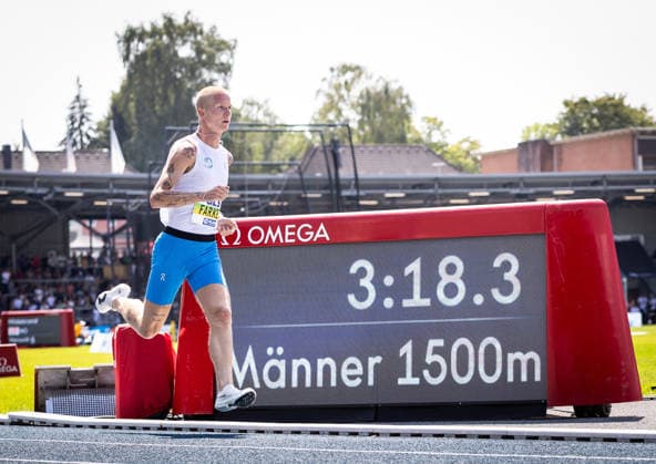 Deutsche Leichtathletik-Meisterschaften; Bochum-Wattenscheid, 25.07.2026 Robert Farken (SG Motor Gohlis-Nord Leipzig) im 1500m-Vorlauf der Männer; Deutsche Leichtathletik-Meisterschaften am 25.07.2026 im Lohrheidestadion in Bochum-Wattenscheid (Nordrhein-Westfalen). *** German Track and Field Championships, Bochum-Wattenscheid, July 25, 2026: Robert Farken of SG Motor Gohlis Nord Leipzig in the men’s 1,500-meter preliminary heat at the German Track and Field Championships on July 25, 2026, at Lohrheidestadion in Bochum-Wattenscheid, North Rhine-Westphalia Copyright: xBEAUTIFULxSPORTS R.xSchmittx