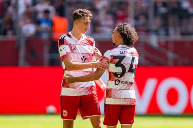 Testspiel, Bundesliga, Fortuna Düsseldorf vs. Borussia Dortmund, 25.07.2026 in der Merkur Arena Anas Slimani *** Friendly Match, Bundesliga, Fortuna Düsseldorf vs. Borussia Dortmund, July 25, 2026, at the Merkur Arena, Anas Slimani Copyright: xBahhoxKarax