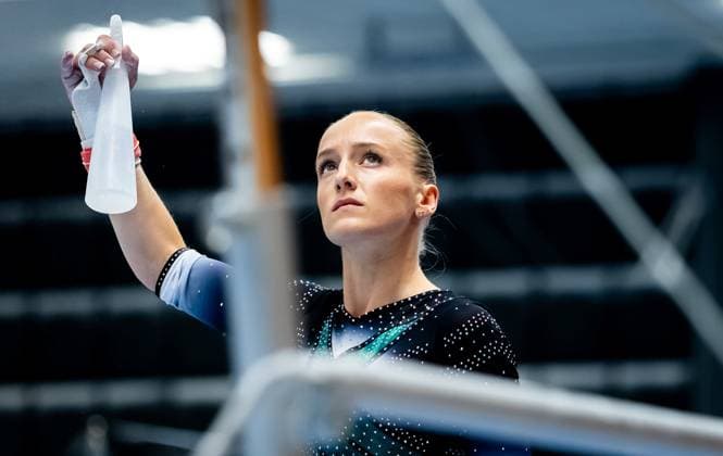 ROTTERDAM - Sanne Wevers during the qualifying competition for the European Gymnastics Championships. The European Championships are taking place in the Croatian capital, Zagreb. IRIS VAN DEN BROEK ANP xVIxANPxSportx xxANPxIVx 564263074 originalFilename: 564263074.jpg