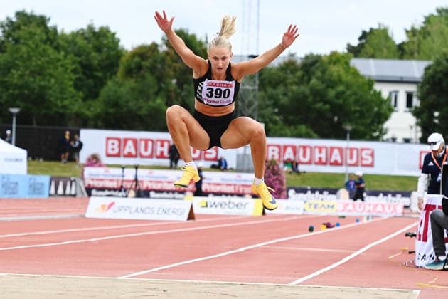 UPPSALA, SVERIGE 20260725 Maja Askag i damernas tresteg under friidrotts-SM pa Uppsala friidrottsarena pa lördagen. UPPSALA SVERIGE x62610x *** UPPSALA, SWEDEN 20260725 Maja Askag in the women s triple jump at the Swedish Track and Field Championships at the Uppsala Track and Field Arena on Saturday UPPSALA SWEDEN x62610x  Copyright: xAnnaxHallams TTx FRIIDROTTS SM I UPPSALA