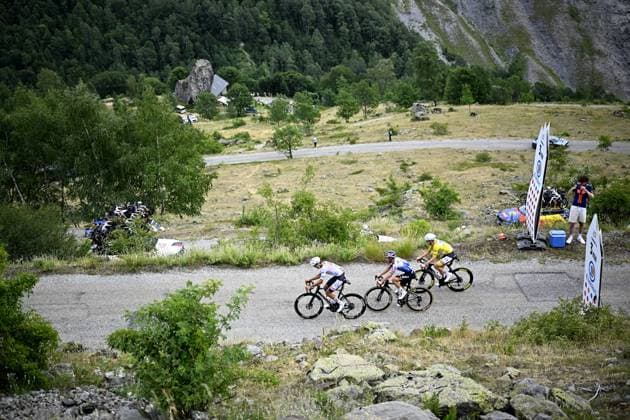 Slovenian Tadej Pogacar of UAE Team Emirates XRG, Belgian Remco Evenepoel of Red Bull-BORA-hansgrohe and Mexican Isaac Del Toro of UAE Team Emirates XRG pictured in action during stage 20 of the 2026 Tour de France cycling race, a stage of 171km Le Bourg d Oisans to Alpe d Huez, on Saturday 25 July 2026. The 113th edition of the Tour de France starts on Saturday 4 July in Barcelona, Spain, and will finish in Paris, France on the 26th of July. JASPERxJACOBS  x182008374x