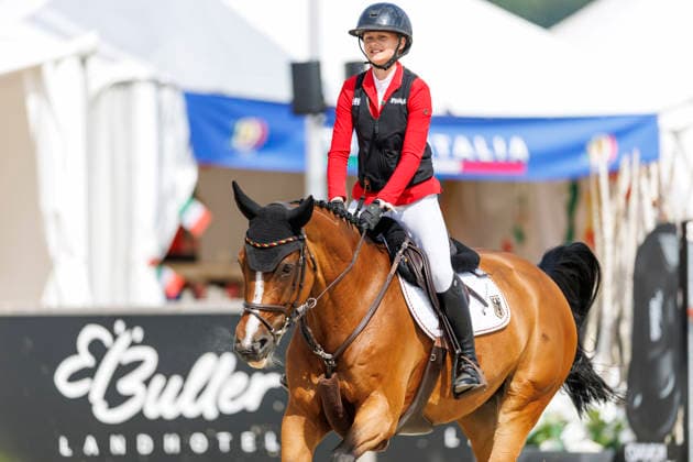 HAGEN a.T.W. - FEI Jumping European Championship, EM, Europameisterschaft Children, Juniors and Young Rider 2026, HAGEN a.T.W. - FEI Jumping European Championship Children, Juniors and Young Rider 2026 OSING Mila (GER), Capitaine Final Individual Einzelfinale CH-EU-Ch-S - Children Final Individuals over two rounds - FIRST ROUND Hagen a.T.W., Reitanlage Haunhorst 25. July 2026 - *** HAGEN a T W FEI Jumping European Championship for Children, Juniors, and Young Riders 2026, HAGEN a T W FEI Jumping European Championship for Children, Juniors, and Young Riders 2026 OSING Mila GER, Team Captain Individual Final CH EU Ch S Children’s Individual Final over two rounds FIRST ROUND Hagen a T W, Haunhorst Equestrian Center, July 25, 2026