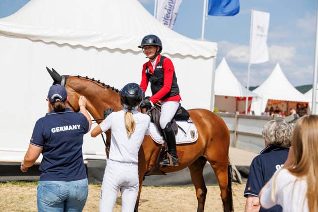 HAGEN a.T.W. - FEI Jumping European Championship, EM, Europameisterschaft Children, Juniors and Young Rider 2026, HAGEN a.T.W. - FEI Jumping European Championship Children, Juniors and Young Rider 2026 OSING Mila (GER), Capitaine Final Individual Einzelfinale CH-EU-Ch-S - Children Final Individuals over two rounds - FIRST ROUND Hagen a.T.W., Reitanlage Haunhorst 25. July 2026 - *** HAGEN a T W FEI Jumping European Championship for Children, Juniors, and Young Riders 2026, HAGEN a T W FEI Jumping European Championship for Children, Juniors, and Young Riders 2026 OSING Mila GER, Team Captain Individual Final CH EU Ch S Children’s Individual Final over two rounds FIRST ROUND Hagen a T W, Haunhorst Equestrian Center, July 25, 2026
