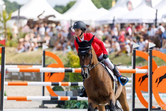 HAGEN a.T.W. - FEI Jumping European Championship, EM, Europameisterschaft Children, Juniors and Young Rider 2026, HAGEN a.T.W. - FEI Jumping European Championship Children, Juniors and Young Rider 2026 SIEGENTHALER Lena (SUI), Versatche de la Roque Final Individual Einzelfinale CH-EU-Ch-S - Children Final Individuals over two rounds - FIRST ROUND Hagen a.T.W., Reitanlage Haunhorst 25. July 2026 - *** HAGEN a T W FEI Jumping European Championship for Children, Juniors, and Young Riders 2026, HAGEN a T W FEI Jumping European Championship for Children, Juniors, and Young Riders 2026 SIEGENTHALER Lena SUI, Versatche de la Roque Individual Final CH EU Ch S Children’s Individual Final over two rounds FIRST ROUND Hagen a T W, Haunhorst Equestrian Center, July 25, 2026