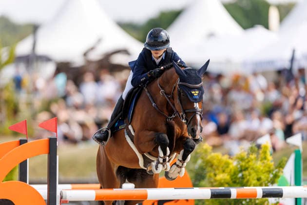 HAGEN a.T.W. - FEI Jumping European Championship, EM, Europameisterschaft Children, Juniors and Young Rider 2026, HAGEN a.T.W. - FEI Jumping European Championship Children, Juniors and Young Rider 2026 GUNNARSSON Liv (SWE), Gaia EK Final Individual Einzelfinale CH-EU-Ch-S - Children Final Individuals over two rounds - FIRST ROUND Hagen a.T.W., Reitanlage Haunhorst 25. July 2026 - *** HAGEN a T W FEI Jumping European Championship for Children, Juniors, and Young Riders 2026, HAGEN a T W FEI Jumping European Championship for Children, Juniors, and Young Riders 2026 GUNNARSSON Liv SWE, Gaia EK Final Individual, CH EU Ch S Children Final Individuals over two rounds, FIRST ROUND Hagen a T W, Haunhorst Equestrian Center, July 25, 2026