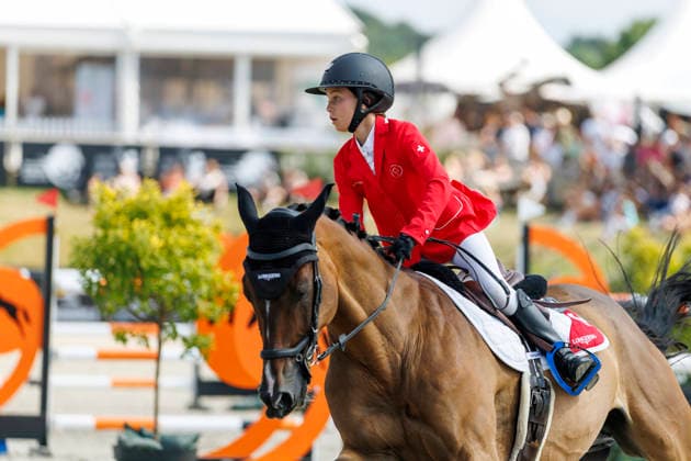 HAGEN a.T.W. - FEI Jumping European Championship, EM, Europameisterschaft Children, Juniors and Young Rider 2026, HAGEN a.T.W. - FEI Jumping European Championship Children, Juniors and Young Rider 2026 SIEGENTHALER Lena (SUI), Versatche de la Roque Final Individual Einzelfinale CH-EU-Ch-S - Children Final Individuals over two rounds - FIRST ROUND Hagen a.T.W., Reitanlage Haunhorst 25. July 2026 - *** HAGEN a T W FEI Jumping European Championship for Children, Juniors, and Young Riders 2026, HAGEN a T W FEI Jumping European Championship for Children, Juniors, and Young Riders 2026 SIEGENTHALER Lena SUI, Versatche de la Roque Final Individual CH EU Ch S Children Final Individuals over two rounds FIRST ROUND Hagen a T W, Haunhorst Equestrian Center, July 25, 2026