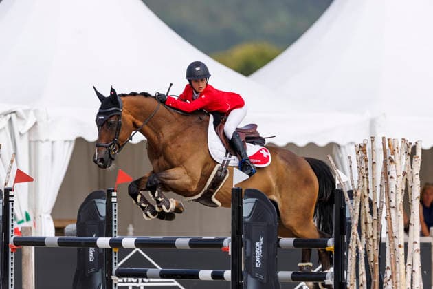 HAGEN a.T.W. - FEI Jumping European Championship, EM, Europameisterschaft Children, Juniors and Young Rider 2026, HAGEN a.T.W. - FEI Jumping European Championship Children, Juniors and Young Rider 2026 SIEGENTHALER Lena (SUI), Versatche de la Roque Final Individual Einzelfinale CH-EU-Ch-S - Children Final Individuals over two rounds - FIRST ROUND Hagen a.T.W., Reitanlage Haunhorst 25. July 2026 - *** HAGEN a T W FEI Jumping European Championship for Children, Juniors, and Young Riders 2026, HAGEN a T W FEI Jumping European Championship for Children, Juniors, and Young Riders 2026 SIEGENTHALER Lena SUI, Versatche de la Roque Final Individual CH EU Ch S Children Final Individuals over two rounds FIRST ROUND Hagen a T W, Haunhorst Equestrian Center, July 25, 2026