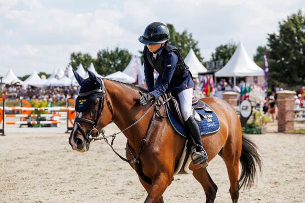 HAGEN a.T.W. - FEI Jumping European Championship, EM, Europameisterschaft Children, Juniors and Young Rider 2026, HAGEN a.T.W. - FEI Jumping European Championship Children, Juniors and Young Rider 2026 GUNNARSSON Liv (SWE), Gaia EK Final Individual Einzelfinale CH-EU-Ch-S - Children Final Individuals over two rounds - FIRST ROUND Hagen a.T.W., Reitanlage Haunhorst 25. July 2026 - *** HAGEN a T W FEI Jumping European Championship for Children, Juniors, and Young Riders 2026, HAGEN a T W FEI Jumping European Championship for Children, Juniors, and Young Riders 2026 GUNNARSSON Liv SWE, Gaia EK Final Individual, CH EU Ch S Children Final Individuals over two rounds, FIRST ROUND Hagen a T W, Haunhorst Equestrian Center, July 25, 2026