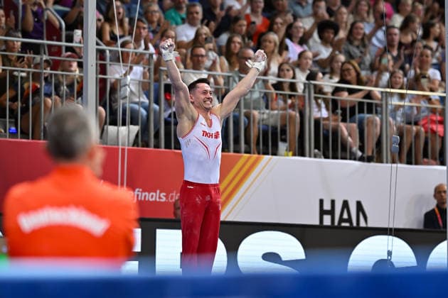 Andreas Toba (Turn-Klubb zu Hannover 1858) DIE FINALS 2026 - Deutsche Meisterschaften Geraeteturnen Geraetefinals Maenner, 25.07.2026 DIE FINALS 2026 - Deutsche Meisterschaften Geraeteturnen Geraetefinals Maenner, 25.07.2026 Hannover *** Andreas Toba Gymnastics Club Hannover 1858 THE FINALS 2026 German Artistic Gymnastics Championships Men s Apparatus Finals, July 25, 2026 THE FINALS 2026 German Artistic Gymnastics Championships Apparatus Finals Men, July 25, 2026 Hanover Copyright: xEibner-Pressefoto xHoepnerx EP_PHR