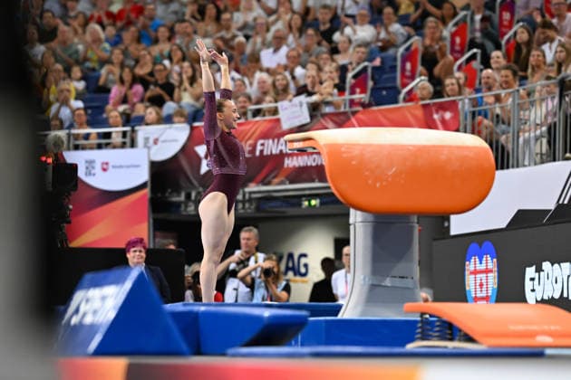 Kathrin Schleenvoigt (Sportverein Leonberg Eltingen e.V.) DIE FINALS 2026 - Deutsche Meisterschaften Geraeteturnen Geraetefinals Frauen, 25.07.2026 DIE FINALS 2026 - Deutsche Meisterschaften Geraeteturnen Geraetefinals Frauen, 25.07.2026 Hannover *** Kathrin Schleenvoigt, Leonberg Eltingen Sports Club e.V. THE FINALS 2026 German Artistic Gymnastics Championships Women’s Apparatus Finals, July 25, 2026 THE FINALS 2026 German Artistic Gymnastics Championships Women’s Apparatus Finals, July 25, 2026, Hanover Copyright: xEibner-Pressefoto xHoepnerx EP_PHR