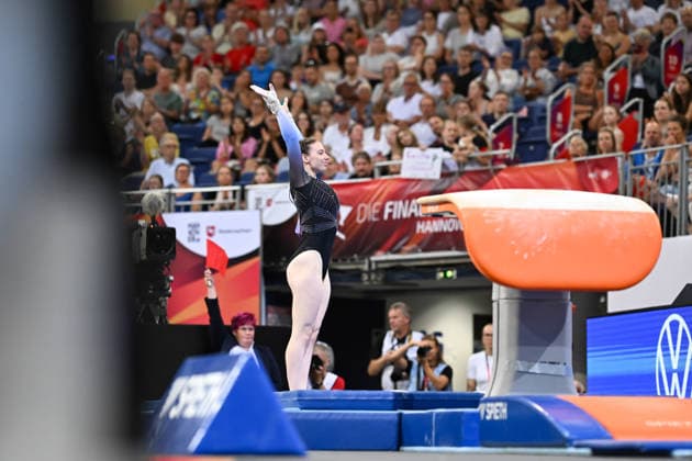 Nadine Christof (TSV Heusenstamm) DIE FINALS 2026 - Deutsche Meisterschaften Geraeteturnen Geraetefinals Frauen, 25.07.2026 DIE FINALS 2026 - Deutsche Meisterschaften Geraeteturnen Geraetefinals Frauen, 25.07.2026 Hannover *** Nadine Christof, TSV Heusenstamm, THE FINALS 2026 German Artistic Gymnastics Championships, Women’s Apparatus Finals, July 25, 2026, THE FINALS 2026 German Artistic Gymnastics Championships, Women’s Apparatus Finals, July 25, 2026, Hanover Copyright: xEibner-Pressefoto xHoepnerx EP_PHR