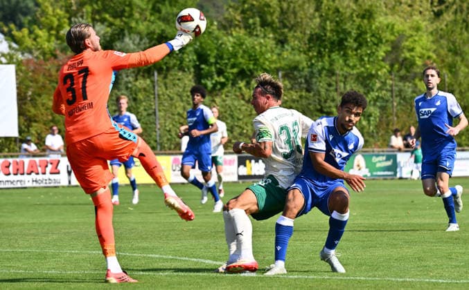 25.07.2026 - Fussball - Saison 2026 2027 - Testspiel Freundschaftsspiel Vorbereitungsspiel - TSG 1899 Hoffenheim - SpVgg Greuther Fürth ( Kleeblatt ) - - Sportfoto Zink - xwoxzix - regulations prohibit any use of photographs as image sequences and or quasi-video - only for editorial use - Felix Klaus (30, SpVgg Greuther Fürth ) gegen Luca Dante Philipp (37, TSG 1899 Hoffenheim ) Valentin Gendrey (15, TSG 1899 Hoffenheim ) *** July 25, 2026 Soccer Season 2026–2027 Exhibition Match Friendly Match Preseason Match TSG 1899 Hoffenheim vs. SpVgg Greuther Fürth Kleeblatt Sports Photo Zink xwoxzix Regulations prohibit any use of photographs as image sequences and or quasi-video For editorial use only. Felix Klaus 30, SpVgg Greuther Fürth vs. Luca Dante Philipp 37, TSG 1899 Hoffenheim; Valentin Gendrey 15, TSG 1899 Hoffenheim