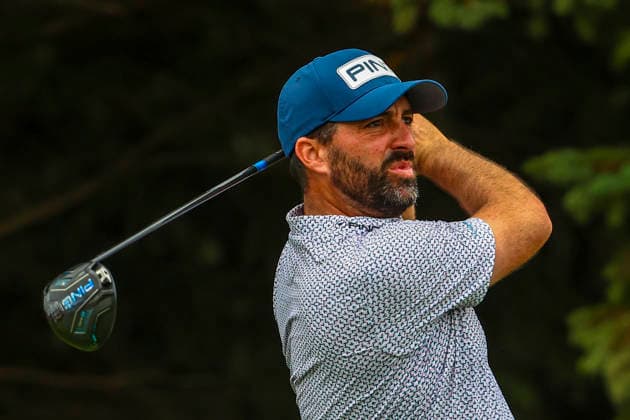July 25, 2026, Blaine, Minnesota, United States: JOHN PARRY watches his drive at hole two. This is the third day of the at TPC Twin Cities in Blaine Minnesota. 2026 PGA, Golf Herren 3M Open - Day 3  - ZUMAt166 20260725_zsp_t166_002 Copyright: xMichaelxTurnerx