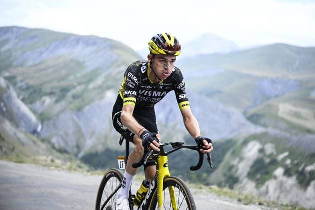 American Sepp Kuss of Team Visma-Lease a Bike pictured in action during stage 20 of the 2026 Tour de France cycling race, a stage of 171km Le Bourg d Oisans to Alpe d Huez, on Saturday 25 July 2026. The 113th edition of the Tour de France starts on Saturday 4 July in Barcelona, Spain, and will finish in Paris, France on the 26th of July. JASPERxJACOBS  x182016529x
