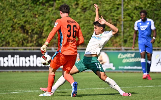 25.07.2026 - Fussball - Saison 2026 2027 - Testspiel Freundschaftsspiel Vorbereitungsspiel - TSG 1899 Hoffenheim - SpVgg Greuther Fürth ( Kleeblatt ) - - Sportfoto Zink - xwoxzix - regulations prohibit any use of photographs as image sequences and or quasi-video - only for editorial use - Lukas Petersson (36, TSG 1899 Hoffenheim ) Aaron Keller (11, SpVgg Greuther Fürth ) *** July 25, 2026 Soccer Season 2026–2027 Exhibition Match Friendly Match Preseason Match TSG 1899 Hoffenheim SpVgg Greuther Fürth Kleeblatt Sports Photo Zink xwoxzix Regulations prohibit any use of photographs as image sequences and or quasi-video For editorial use only. Lukas Petersson 36, TSG 1899 Hoffenheim; Aaron Keller 11, SpVgg Greuther Fürth