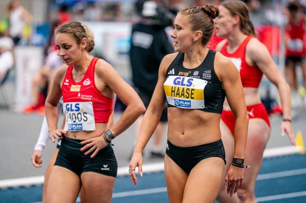 Wattenscheid, 25.07.2026, Leichathletik, Deutsche Meisterschaften, Frauen, 100m Rebekka Haase (GER, Sprintteam Wetzlar) nachdem 100m Vorlauf Bochum-Wattenscheid Lohrheidestadion NRW Germany *** Wattenscheid, July 25, 2026, Track and Field, German Championships, Women, 100m: Rebekka Haase (GER), Sprintteam Wetzlar, after the 100m preliminary round at Lohrheidestadion in Bochum, Wattenscheid, North Rhine-Westphalia, Germany