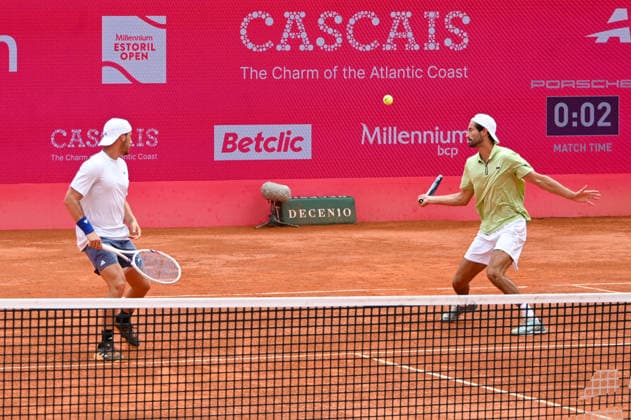 July 25, 2026, Lisbon, Lisbon, Portugal: Titouan Droguet and Kyrian Jacquet in action during the doubles Semi-finals match at the Millennium Estoril Open ATP, Tennis Herren tennis tournament at Clube de Tenis do Estoril. Lisbon Portugal - ZUMAr238 20260725_zip_r238_003 Copyright: xRicardoxRochax