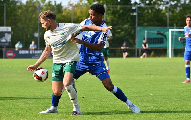 25.07.2026 - Fussball - Saison 2026 2027 - Testspiel Freundschaftsspiel Vorbereitungsspiel - TSG 1899 Hoffenheim - SpVgg Greuther Fürth ( Kleeblatt ) - - Sportfoto Zink - xwoxzix - regulations prohibit any use of photographs as image sequences and or quasi-video - only for editorial use - Jannik Dehm ( 23, SpVgg Greuther Fürth ) Tristan Spranger (40, TSG 1899 Hoffenheim ) *** July 25, 2026 Soccer Season 2026–2027 Exhibition Match Friendly Match Preseason Match TSG 1899 Hoffenheim SpVgg Greuther Fürth Kleeblatt Sports Photo Zink xwoxzix Regulations prohibit any use of photographs as image sequences and or quasi-video For editorial use only. Jannik Dehm, 23, SpVgg Greuther Fürth; Tristan Spranger, 40, TSG 1899 Hoffenheim