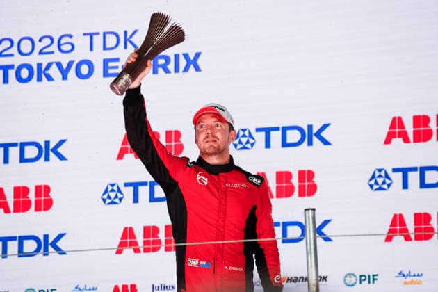 2026 FORMULA E TOKYO ePRIX CASSIDY Nick (nzl), CitroÃ«n Racing Formula E Team, CitroÃ«n, portrait, podium during the Tokyo ePrix, 14th and 15th round of the 2025-26 ABB FIA Formula E World Championship, WM, Weltmeisterschaft on the Tokyo Street Circuit from July 24 to 26, 2026 in Tokyo, Japan - TokyoJapan  Copyright: xJULIENxDELFOSSEx