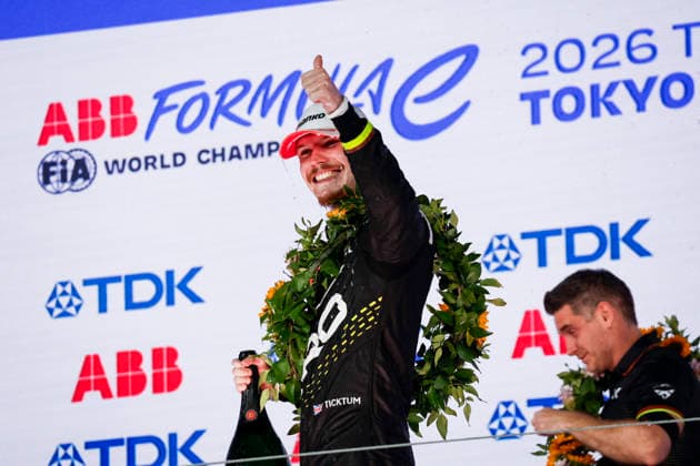 2026 FORMULA E TOKYO ePRIX TICKTUM Dan (gbr), Cupra Kiro, Porsche 99X Electric WCG3, portrait, podium during the Tokyo ePrix, 14th and 15th round of the 2025-26 ABB FIA Formula E World Championship, WM, Weltmeisterschaft on the Tokyo Street Circuit from July 24 to 26, 2026 in Tokyo, Japan - TokyoJapan  Copyright: xJULIENxDELFOSSEx