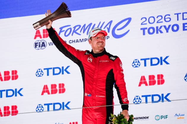 2026 FORMULA E TOKYO ePRIX CASSIDY Nick (nzl), CitroÃ«n Racing Formula E Team, CitroÃ«n, portrait, podium during the Tokyo ePrix, 14th and 15th round of the 2025-26 ABB FIA Formula E World Championship, WM, Weltmeisterschaft on the Tokyo Street Circuit from July 24 to 26, 2026 in Tokyo, Japan - TokyoJapan  Copyright: xJULIENxDELFOSSEx