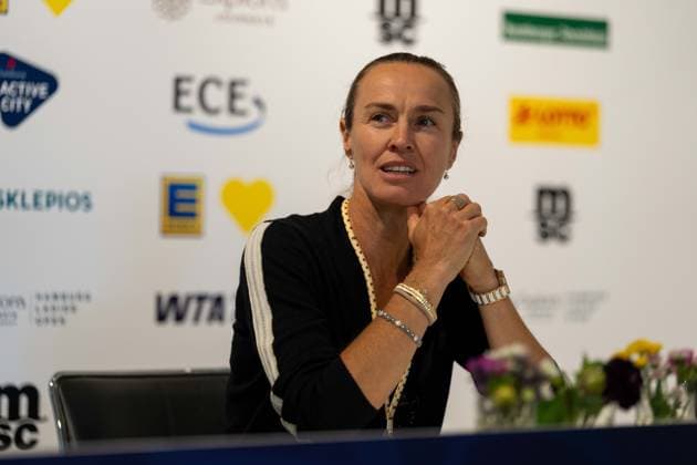Martina Hingis bei der Pressekonferenz, GER, Elina Awanessjan vs Anna Bondar, Tennis, MSC Hamburg Ladies Open WTA, Tennis Damen 250, Halbfinale, 25.07.2026 GER, Elina Awanessjan vs Anna Bondar, Tennis, MSC Hamburg Ladies Open WTA 250, Halbfinale, 25.07.2026 Hamburg *** Martina Hingis at the press conference, GER, Elina Awanessjan vs. Anna Bondar, Tennis, MSC Hamburg Ladies Open WTA 250, Semifinals, July 25, 2026, GER, Elina Awanessjan vs. Anna Bondar, Tennis, MSC Hamburg Ladies Open WTA 250, Semifinals, July 25, 2026, Hamburg Copyright: xEibner-Pressefoto MaxxVincenx EP_MVN