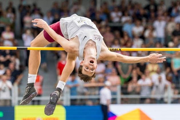 Deutsche Leichtathletik-Meisterschaften; Bochum-Wattenscheid, 25.07.2026 Falk Wendrich (LAZ Soest), Hochsprung; Deutsche Leichtathletik-Meisterschaften am 25.07.2026 im Lorheide-Stadion, Bochum-Wattenscheid (Nordrhein-Westfalen). *** German Track and Field Championships, Bochum-Wattenscheid, July 25, 2026; Falk Wendrich (LAZ Soest), high jump; German Track and Field Championships on July 25, 2026, at Lorheide Stadium, Bochum-Wattenscheid, North Rhine-Westphalia Copyright: xBEAUTIFULxSPORTS AxelxKohringx