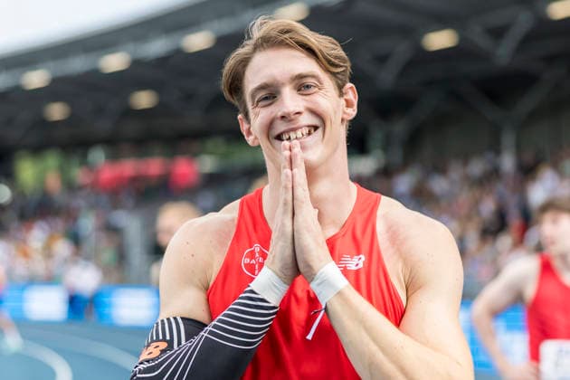 Deutsche Leichtathletik-Meisterschaften; Bochum-Wattenscheid, 25.07.2026 Tim Eikermann (TSV Bayer o4 Leverkusen), 110m Huerden; Deutsche Leichtathletik-Meisterschaften am 25.07.2026 im Lorheide-Stadion, Bochum-Wattenscheid (Nordrhein-Westfalen). *** German Track and Field Championships, Bochum Wattenscheid, July 25, 2026; Tim Eikermann, TSV Bayer 04 Leverkusen, 110m hurdles; German Track and Field Championships on July 25, 2026, at Lorheide Stadium, Bochum-Wattenscheid, North Rhine-Westphalia Copyright: xBEAUTIFULxSPORTS AxelxKohringx