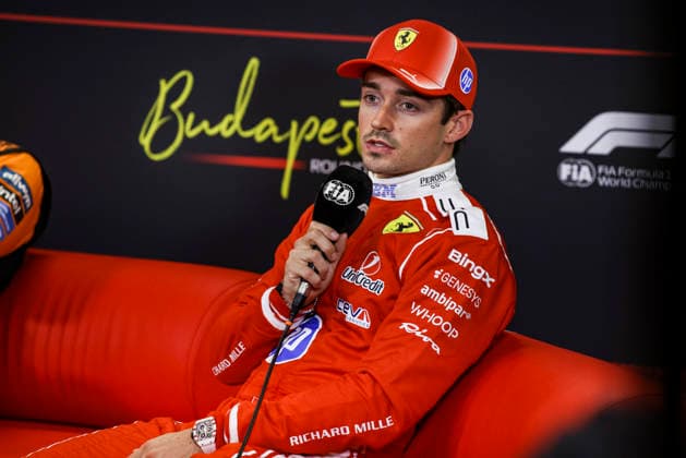 F1 - HUNGARIAN GRAND PRIX 2026 LECLERC Charles (mco), Scuderia Ferrari SF-26, portrait press conference, PK, Pressekonferenz during the Formula 1 Hungarian Grand Prix 2026, 11th round of the 2026 Formula One World Championship, WM, Weltmeisterschaft from July 24 to 26, 2026 on the Hungaroring, in Mogyorod near Budapest, Hungary - MogyorodHungary  Copyright: xXavixBonillax