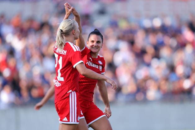 (L-R) Pernille Harder, Jovana Damnjanovic (FC Bayern), JULY 25, 2026 - Football Soccer : Allianz Women s Tour 2026 match between RB Omiya Ardija and FC Bayern Munich at NACK5 Stadium in Saitama, Japan.  aflo_339099653 NaokixNishimurax