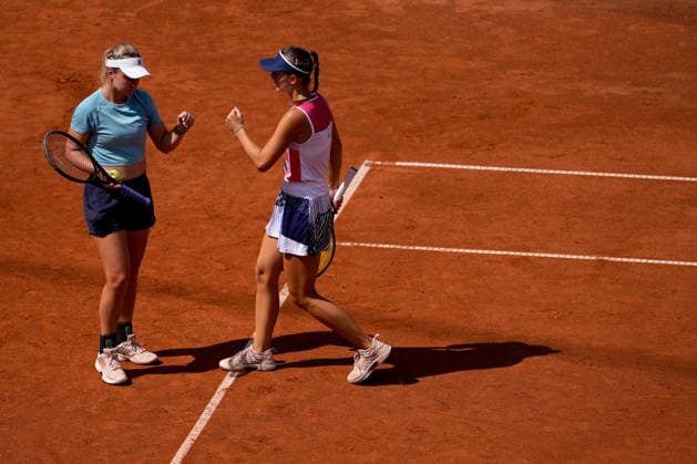 MSC Hamburg Ladies Open - Day 6 Irina Khromacheva plays with partner Anastasia Detiuc of the Czech Republic during their semi-final doubles match against Magali Kempen of Belgium and Alexandra Panova at the 2026 MSC Hamburg Ladies Open women s tennis tournament at Am Rothenbaum in Hamburg, Germany. Hamburg Hamburg Germany  Copyright: xOwenxHammondx originalFilename:hammond-2026msch260725_npI5N.jpg