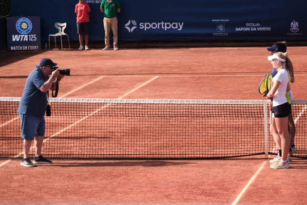 IPA86982160 - Palermo, Italy, July 2026. Country Time Club, Palermo Ladies Open 2026, a women s professional tennis tournament on the WTA, Tennis Damen 125 circuit. In the photo: Rasheeda Mcadoo and Adrien Nagy vs. Anastasia Tikhonova and Tamara Zidansek during the women s doubles final  Copyright: xFedericoxSerra IPAxSportx xx 86982160