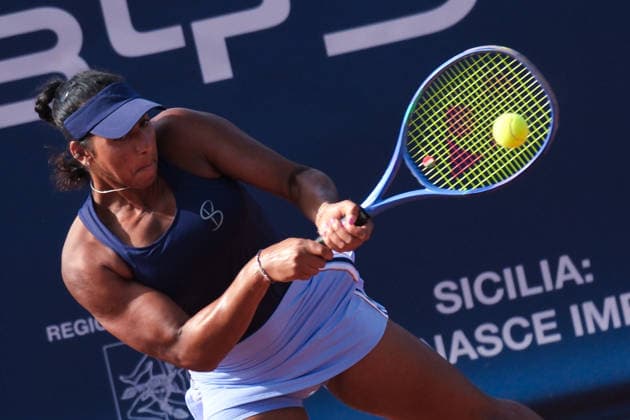 IPA86982165 - Palermo, Italy, July 2026. Country Time Club, Palermo Ladies Open 2026, a women s professional tennis tournament on the WTA, Tennis Damen 125 circuit. In the photo: Rasheeda Mcadoo and Adrien Nagy vs. Anastasia Tikhonova and Tamara Zidansek during the women s doubles final  Copyright: xFedericoxSerra IPAxSportx xx 86982165