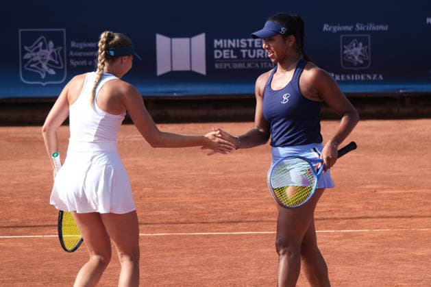IPA86982173 - Palermo, Italy, July 2026. Country Time Club, Palermo Ladies Open 2026, a women s professional tennis tournament on the WTA, Tennis Damen 125 circuit. In the photo: Rasheeda Mcadoo and Adrien Nagy vs. Anastasia Tikhonova and Tamara Zidansek during the women s doubles final  Copyright: xFedericoxSerra IPAxSportx xx 86982173
