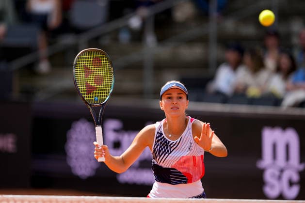 MSC Hamburg Ladies Open - Day 6 Anastasia Detiuc of the Czech Republic plays with partner Irina Khromacheva during their semi-final doubles match against Magali Kempen of Belgium and Alexandra Panova at the 2026 MSC Hamburg Ladies Open women s tennis tournament at Am Rothenbaum in Hamburg, Germany. Hamburg Hamburg Germany  Copyright: xOwenxHammondx originalFilename:hammond-2026msch260725_npagC.jpg