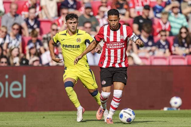 EINDHOVEN , 25-07-2025 , Philips stadium , season 2026 2027 , pre season friendly match , match between PSV and Villarreal CF , picture shows PSV Player Mauro Junior PSV - Villarreal (friendly)  x205199543x Copyright: